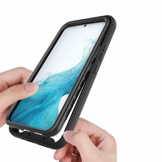 Skaidrus dėklas juodais kraštais Tech-Protect "Defense 360" telefonui Samsung Galaxy A54 5G