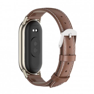 Šviesiai ruda apyrankė "Tech-Protect Leatherfit" laikrodžiui Xiaomi Smart Band 8 / 8 NFC