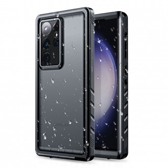 Juodas dviejų dalių dėklas "Tech-Protect Shellbox IP68" telefonui Galaxy S23 Ultra