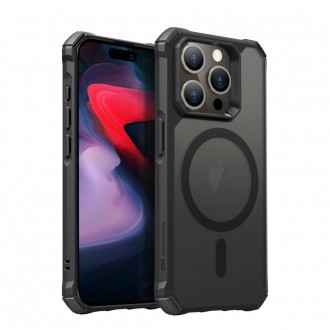 Permatomas/matinis dėklas juodais kraštais "Esr Air Armor Halolock Magsafe" telefonui iPhone 15 Pro Max