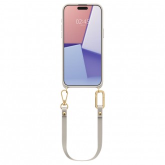 Kreminės spalvos išskirtinio dizaino matinis dėklas "Spigen Cyrill Classic Charm Mag Magsafe" telefonui iPhone 15 Pro 