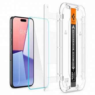 Apsauginis stiklas "Spigen Glas.Tr ”EZ FIT” (2-vnt) su montavymo rėmeliu telefonui iPhone 15 Pro Max