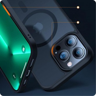 Skaidrus dėklas su juodomis detalėmis "Tech-Protect Magmat Magsafe" telefonui iPhone 12 Mini / 13 Mini