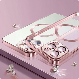 Skaidrus dėklas su mėlynomis detalėmis "Tech-Protect Magshine Magsafe" telefonui iPhone 15 