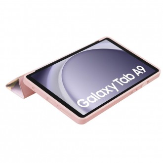 Rožinis/Marmuro efekto atverčiamas dėklas "Tech-Protect Smartcase Marble" skirtas Galaxy Tab A9 8.7 X110 / X115