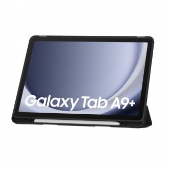 Juodas atverčiamas dėklas "Tech-Protect SC Pen" planšetei Samsung Galaxy Tab A9+ 11.0 X210 / X215 / X216