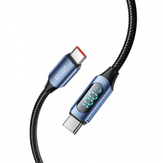Mėlynas kabelis "Tech-Protect Ultraboost Led" Type-C PD100W/5A 100CM