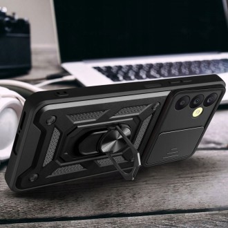 Tvirtas dėklas/stovas su kameros apsauga "Tech-Protect Camshield Pro" telefonui Samsung Galaxy A15 4G / 5G