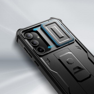 Juodas dviejų dalių dėklas "Tech-Protect Kevlar Cam+" skirtas Samsung Galaxy A55 5G