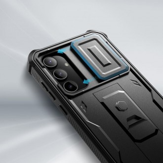 Juodas dviejų dalių dėklas "Tech-Protect Kevlar Cam+" skirtas Samsung Galaxy A35 5G