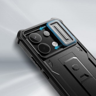 Juodas dviejų dalių dėklas "Tech-Protect Kevlar Cam+" telefonui Xiaomi Redmi Note 13 Pro 5G / Poco X6 5G