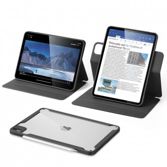 Juodas atverčiamas dėklas "ESR Rebound Hybrid" planšetei Apple iPad Air 13 2024 