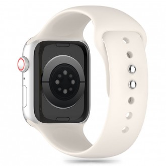 Kreminės spalvos apyrankė "Tech-Protect Silicone" laikrodžiui Apple Watch 4 / 5 / 6 / 7 / 8 / 9 / 10 / SE (38 / 40 / 41/ 42 MM)