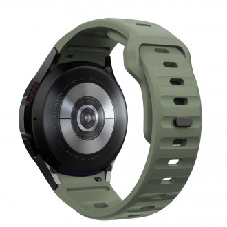 Žalios spalvos apyrankė "Tech-Protect Silicone Line" laikrodžiui Samsung Galaxy Watch 4 / 5 / 5 PRO / 6 / 7 / FE 