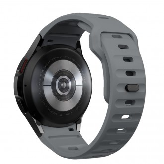 Pilkos spalvos apyrankė "Tech-Protect Silicone Line" laikrodžiui Samsung Galaxy Watch 4 / 5 / 5 PRO / 6 / 7 / FE 