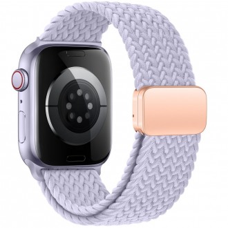 Alyvinės spalvos tekstilinis dirželis "Tech-Protect Nylonmag" laikrodžiui Apple Watch 4 / 5 / 6 / 7 / 8 / 9 / 10 / SE / ULTRA 1 / 2 (44 / 45 / 46 / 49 MM)