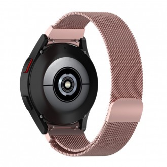 Rožinio aukso spalvos apyrankė "Tech-Protect Milaneseband" laikrodžiui Samsung Galaxy Watch 4 / 5 / 5 PRO / 6 / 7 / FE