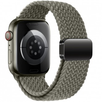 Pilkos spalvos tekstilinis dirželis "Tech-Protect Nylonmag" laikrodžiui Apple Watch 4 / 5 / 6 / 7 / 8 / 9 / 10 / SE / ULTRA 1 / 2 (44 / 45 / 46 / 49 MM)