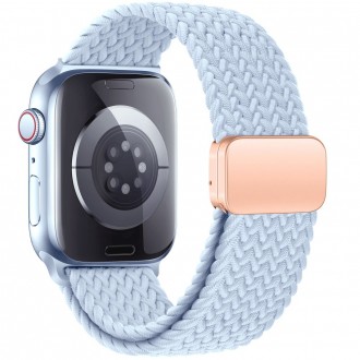 Melsvos spalvos tekstilinis dirželis "Tech-Protect Nylonmag" laikrodžiui Apple Watch 4 / 5 / 6 / 7 / 8 / 9 / 10 / SE / ULTRA 1 / 2 (44 / 45 / 46 / 49 MM)