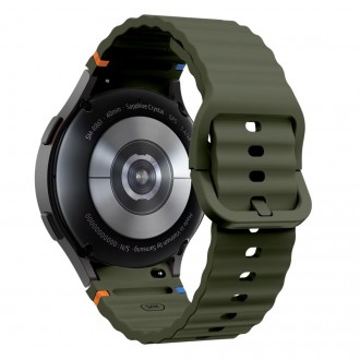 Žalios spalvos apyrankė "Tech-Protect Silicone Sport" laikrodžiui Samsung Galaxy Watch 4 / 5 / 5 PRO / 6 / 7 / FE