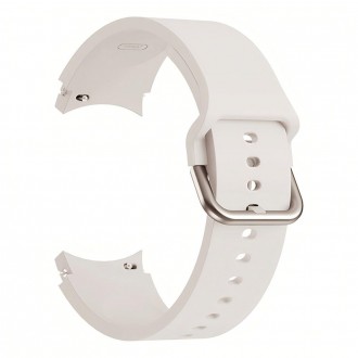 Kreminės spalvos apyrankė "Tech-Protect Silicone" laikrodžiui Samsung Galaxy Watch 4 / 5 / 5 PRO / 6 / 7 / FE