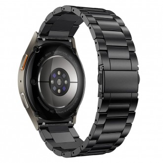 Juodos spalvos apyrankė "Tech-Protect Stainless" laikrodžiui Samsung Galaxy Watch 4 / 5 / 5 PRO / 6 / 7 / FE
