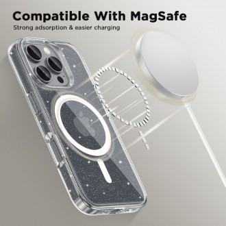 Skaidrus dėklas su blizgučiais "Tech-Protect Flexair Hybrid Magsafe Glitter" telefonui Apple iPhone 16 Pro Max