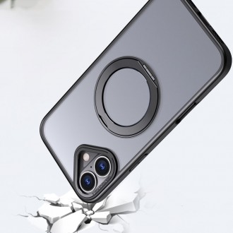 Juodas matinis dėklas/stovas "Tech-Protect Magring Magsafe" telefonui Apple iPhone 16 