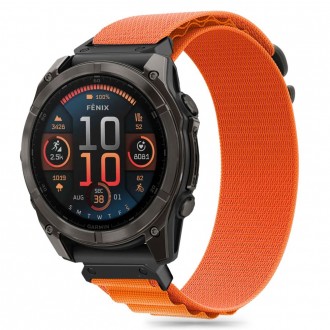 Oranžinės spalvos apyrankė "Tech-Protect Nylon Pro" laikrodžiui Garmin Fenix 5 / 6 / 6 PRO / 7 / 8 (47 MM) / E