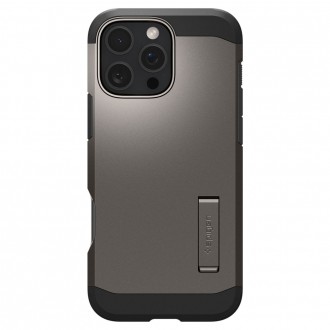 Metalo spalvos dviejų sluoksniu dėklas/stovas "Spigen Tough Armor Mag Magsafe" telefonui Apple iPhone 16 Pro Max