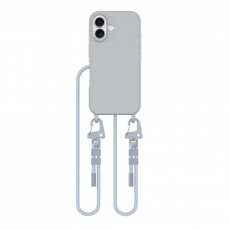 Pilkas dėklas su dirželiu "Tech-Protect MagNecklace MagSafe" telefonui Apple iPhone 16