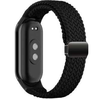 Juodos spalvos tekstilinis dirželis "Tech-Protect Nylonmag" laikrodžiui Xiaomi Smart Band 8 / 9 / NFC 