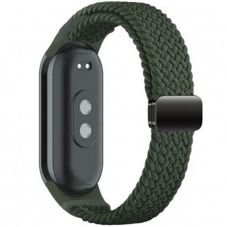 Žalios spalvos tekstilinis dirželis "Tech-Protect Nylonmag" laikrodžiui Xiaomi Smart Band 8 / 9 / NFC 