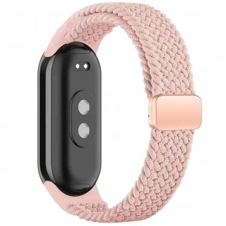 Rožinės spalvos tekstilinis dirželis "Tech-Protect Nylonmag" laikrodžiui Xiaomi Smart Band 8 / 9 / NFC 