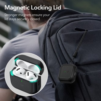 Juodas ausinių dėklas "ESR Orbit Halolock Magsafe" skirtas Apple Airpods 4