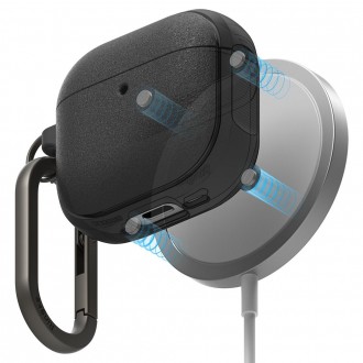 Juodas ausinių dėklas "Ringke Onyx Magnetic Magsafe" skirtas  Apple Airpods 4