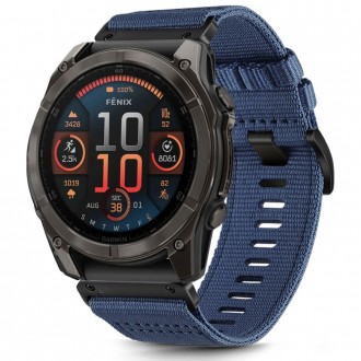 Mėlynas tekstilinis dirželis "Tech-Protect Nylon Classic" laikrodžiui Garmin Fenix 5 / 6 / 6 Pro / 7 / 8 (47 MM) / E
