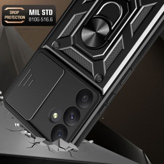 Tvirtas dėklas/stovas su kameros apsauga "Tech-Protect Camshield Pro" telefonui Samsung Galaxy S24 FE