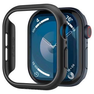 Juodas dėklas "Spigen Thin Fit" laikrodžiui Apple Watch 10 (42 MM)