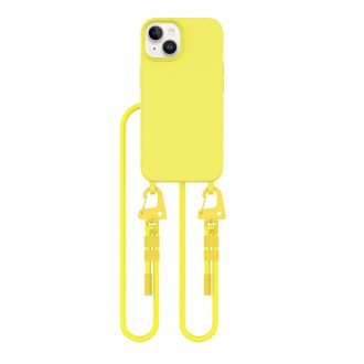 Geltonas dėklas su dirželiu "Tech-Protect MagNecklace MagSafe" telefonui Apple iPhone 15