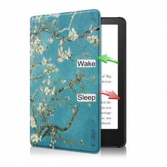 Atverčiamas dėklas ''Tech-Protect Smartcase Sakura'' planšetei Kindle Paperwhite VI / 6 / Colorsoft Signature Edition 