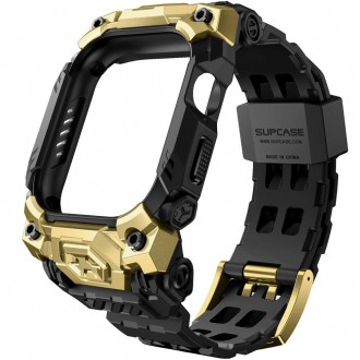 Juodos/Auksinės spalvos laikrodžio dėklas/apyrankė "Supcase UB Ore" laikrodžiui Apple Watch 10 (46 MM) 