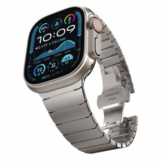 Titano spalvos apyrankė "Tech-Protect LinkBand" laikrodžiui Apple Watch 6 / 7 / 8 / 9 / 10 / SE / ULTRA 1 / 2 (44 / 45 / 46 / 49 MM)