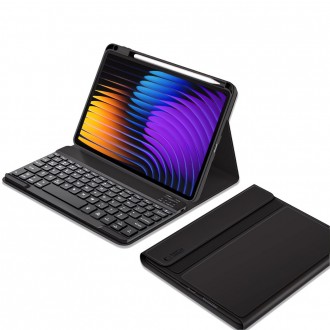 Juodas atverčiamas dėklas su klaviatūra "Tech-Protect SC Pen + Keyboard" skirtas Xiaomi Pad 7 / 7 Pro