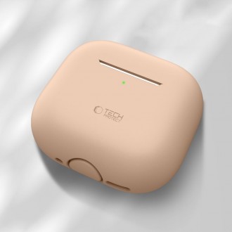 Kreminės spalvos ausinių dėklas "Tech-Protect Silicone" skirtas Apple Airpods 4