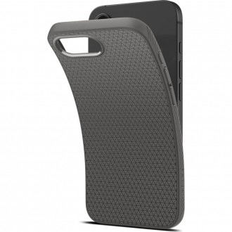 Pilkas originalios tekstūros dėklas "Spigen Liquid Air" telefonui Apple iPhone 16E
