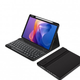 Juodas atverčiamas dėklas su klaviatūra "Tech-Protect SC Pen + Keyboard" skirtas Xiaomi Redmi Pad 2 11.0 
