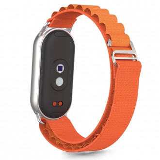 Oranžinės spalvos tekstilinis dirželis "Tech-Protect Nylon Pro" laikrodžiui Xiaomi Smart Band 8 / 9 / 10 / NFC