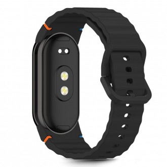 Juoda apyrankė "Tech-Protect Silicone Sport" laikrodžiui Xiaomi Smart Band 8 / 9 / 10 / NFC