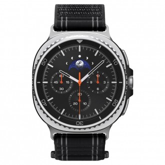 Juodas tekstilinis dirželis "Spigen WBF1" laikrodžiui Samsung Galaxy Watch (40 / 44 / 46 MM)